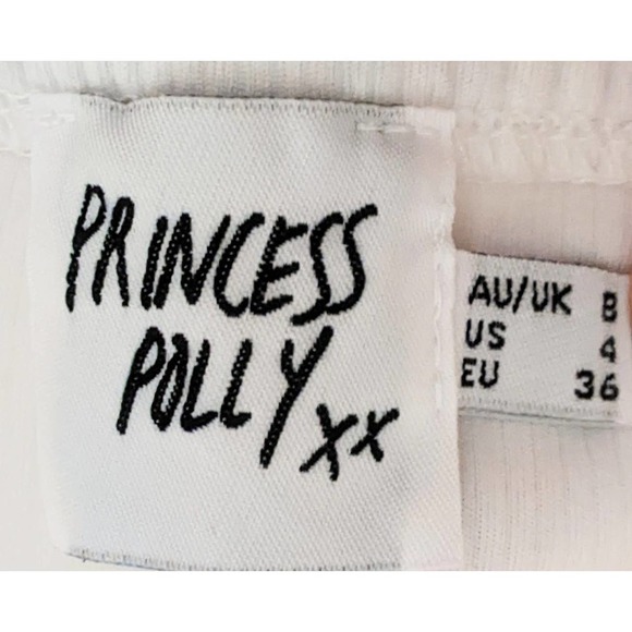 Princess Polly Womens London Halter Bodysuit Size 4 White Cutout Tie Front - Picture 5 of 6